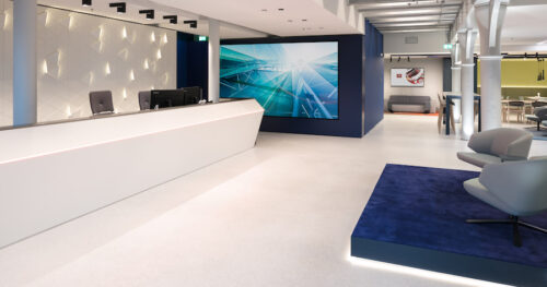 Terrazzo floor business reception