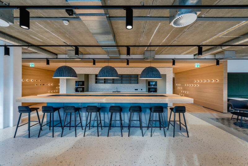 Terrazzo floor in an office kitchen